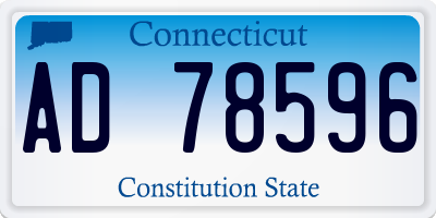 CT license plate AD78596