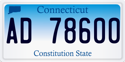 CT license plate AD78600