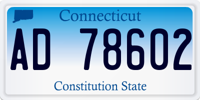 CT license plate AD78602