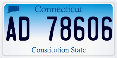 CT license plate AD78606