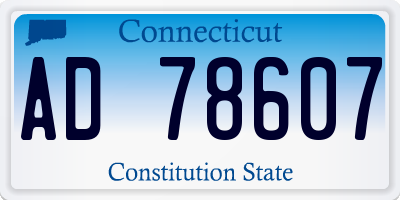 CT license plate AD78607