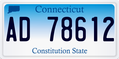CT license plate AD78612