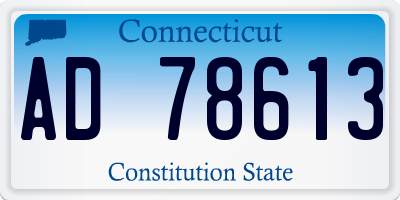CT license plate AD78613