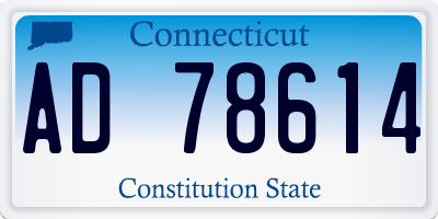 CT license plate AD78614