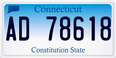 CT license plate AD78618