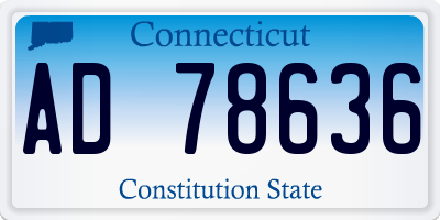 CT license plate AD78636