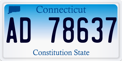 CT license plate AD78637