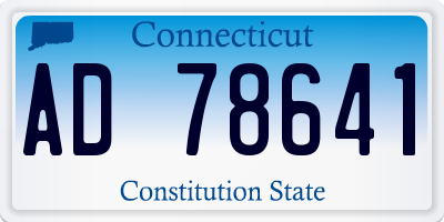 CT license plate AD78641