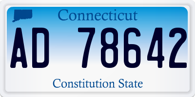 CT license plate AD78642