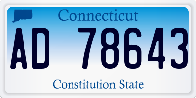 CT license plate AD78643