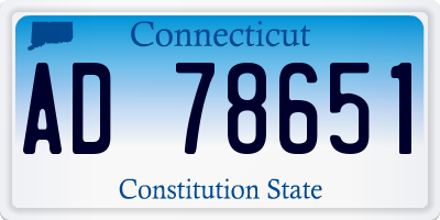 CT license plate AD78651