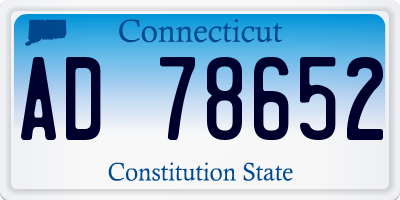 CT license plate AD78652