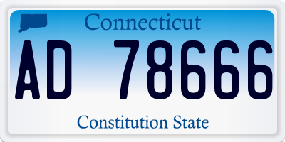 CT license plate AD78666
