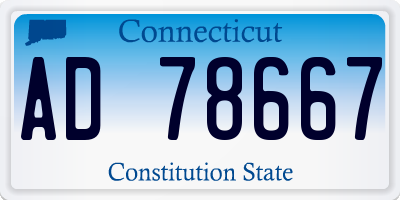 CT license plate AD78667
