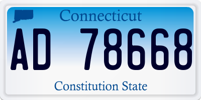 CT license plate AD78668