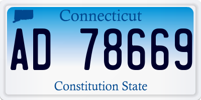CT license plate AD78669