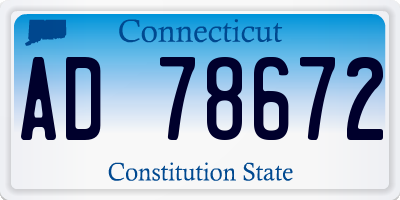 CT license plate AD78672