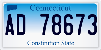 CT license plate AD78673