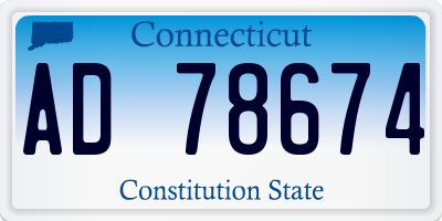 CT license plate AD78674