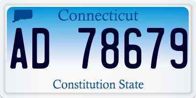 CT license plate AD78679