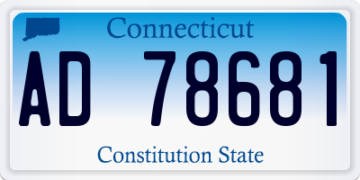 CT license plate AD78681