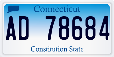 CT license plate AD78684
