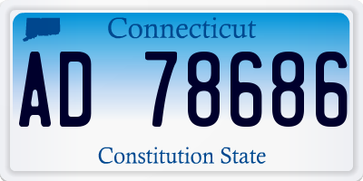 CT license plate AD78686