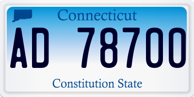 CT license plate AD78700