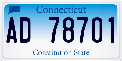 CT license plate AD78701