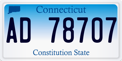 CT license plate AD78707