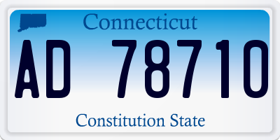 CT license plate AD78710