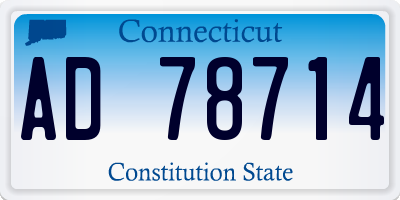 CT license plate AD78714