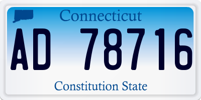 CT license plate AD78716
