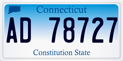 CT license plate AD78727