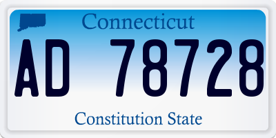 CT license plate AD78728