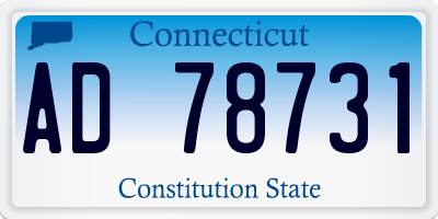 CT license plate AD78731