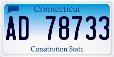 CT license plate AD78733