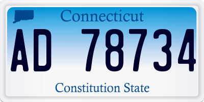 CT license plate AD78734