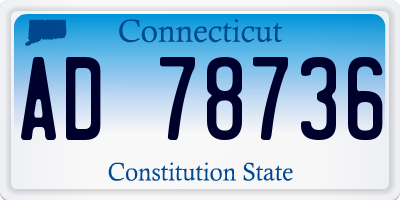 CT license plate AD78736