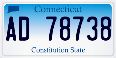 CT license plate AD78738
