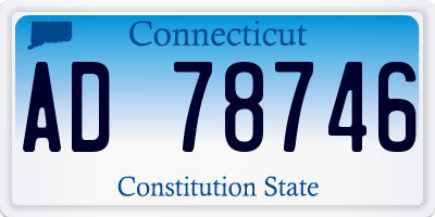 CT license plate AD78746