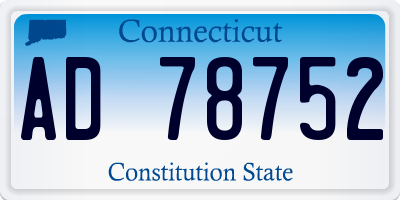 CT license plate AD78752