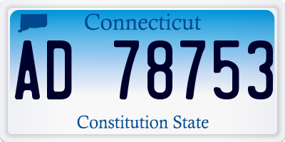CT license plate AD78753