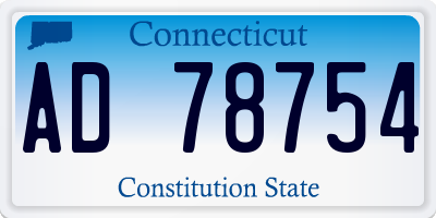 CT license plate AD78754