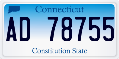 CT license plate AD78755