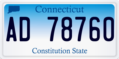 CT license plate AD78760