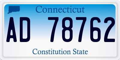 CT license plate AD78762