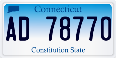 CT license plate AD78770