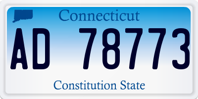 CT license plate AD78773