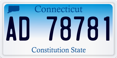 CT license plate AD78781